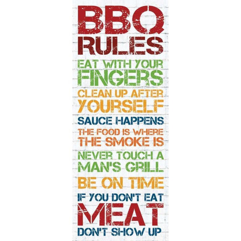 BBQ Rules 2 White Modern Wood Framed Art Print by Gibbons, Lauren