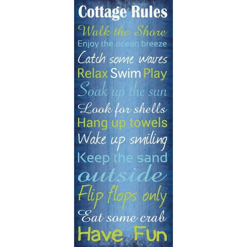 Cottage Rules 2 Black Modern Wood Framed Art Print with Double Matting by Gibbons, Lauren