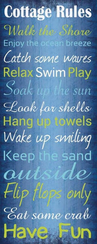 Cottage Rules 2 Black Ornate Wood Framed Art Print with Double Matting by Gibbons, Lauren