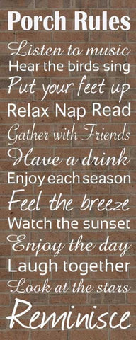 Porch Rules Brick Black Ornate Wood Framed Art Print with Double Matting by Gibbons, Lauren