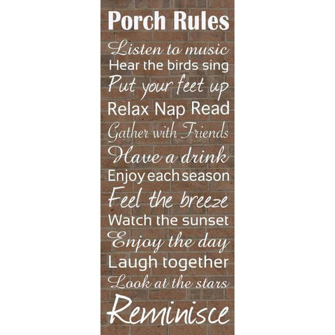 Porch Rules Brick Gold Ornate Wood Framed Art Print with Double Matting by Gibbons, Lauren
