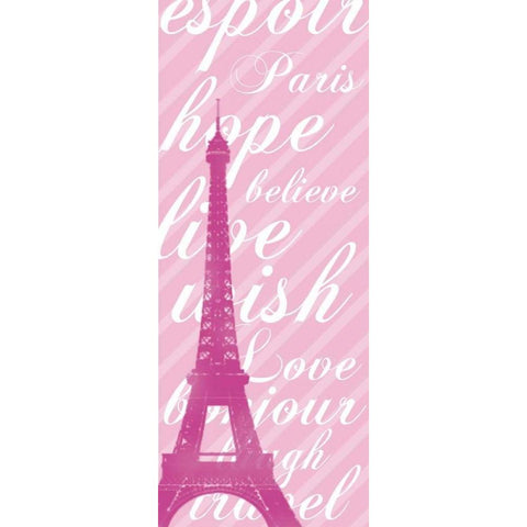 Pink Eiffel 3 White Modern Wood Framed Art Print by Gibbons, Lauren