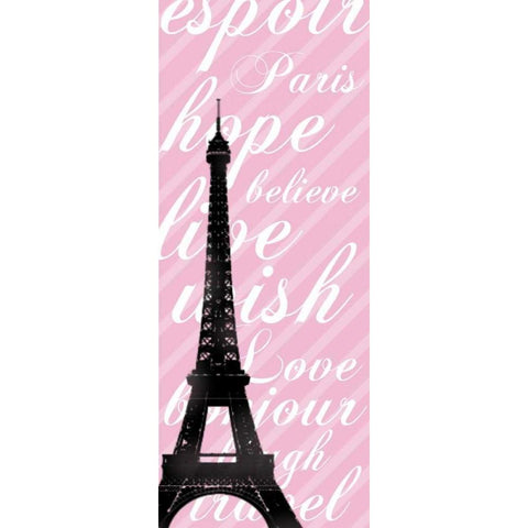 Pink Eiffel 2 Black Modern Wood Framed Art Print by Gibbons, Lauren