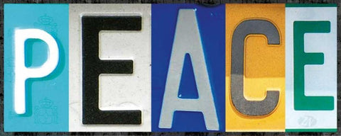 Peace License Black Ornate Wood Framed Art Print with Double Matting by Gibbons, Lauren