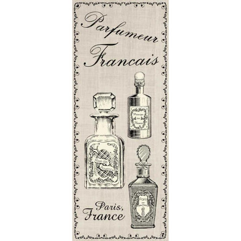 Perfume Linen 1 Black Modern Wood Framed Art Print with Double Matting by Gibbons, Lauren