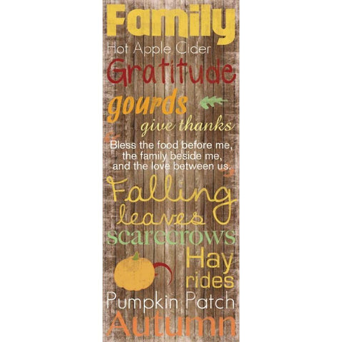 Family Gratitude Gold Ornate Wood Framed Art Print with Double Matting by Gibbons, Lauren