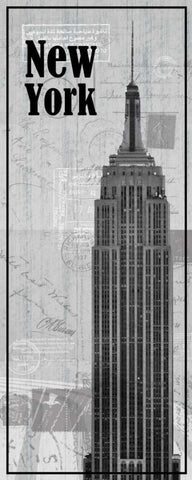 NY White Modern Wood Framed Art Print with Double Matting by Gibbons, Lauren