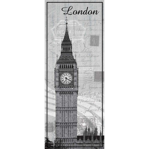 London Black Modern Wood Framed Art Print with Double Matting by Gibbons, Lauren