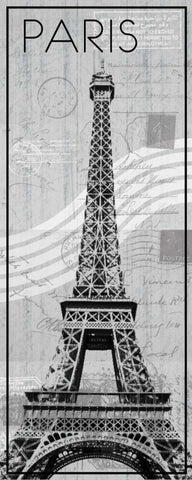 Paris Black Ornate Wood Framed Art Print with Double Matting by Gibbons, Lauren