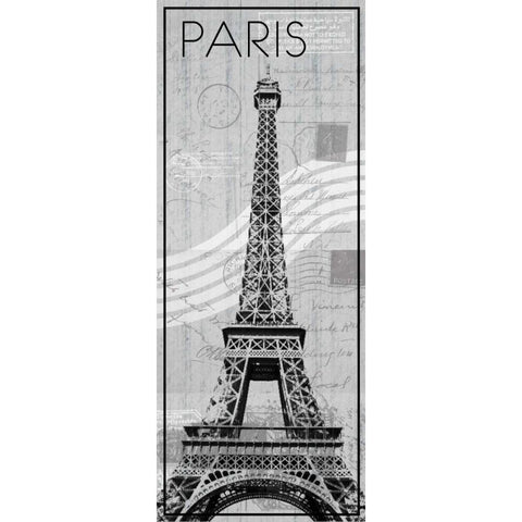 Paris Black Modern Wood Framed Art Print with Double Matting by Gibbons, Lauren