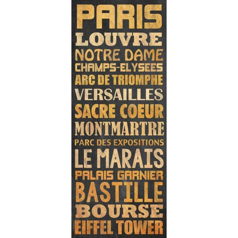 Paris Type Black Modern Wood Framed Art Print with Double Matting by Gibbons, Lauren