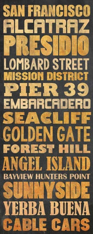 SanFran Type White Modern Wood Framed Art Print with Double Matting by Gibbons, Lauren