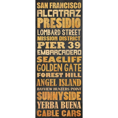 SanFran Type White Modern Wood Framed Art Print by Gibbons, Lauren