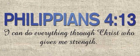 Philippians 4:13 White Modern Wood Framed Art Print with Double Matting by Gibbons, Lauren