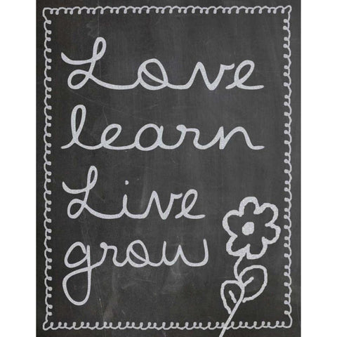 Love Learn Live Grow 2 Black Modern Wood Framed Art Print with Double Matting by Gibbons, Lauren