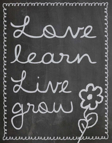 Love Learn Live Grow 2 Black Ornate Wood Framed Art Print with Double Matting by Gibbons, Lauren