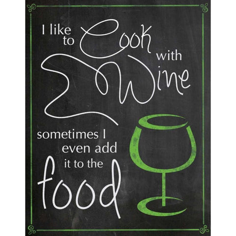 Cook With Wine Gold Ornate Wood Framed Art Print with Double Matting by Gibbons, Lauren