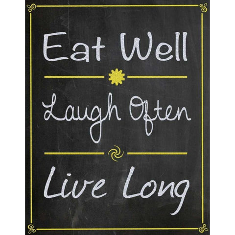 Eat Well White Modern Wood Framed Art Print by Gibbons, Lauren