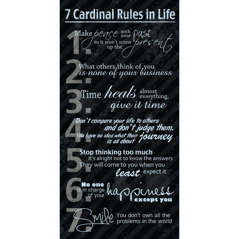 7 Rules Blue Gold Ornate Wood Framed Art Print with Double Matting by Gibbons, Lauren