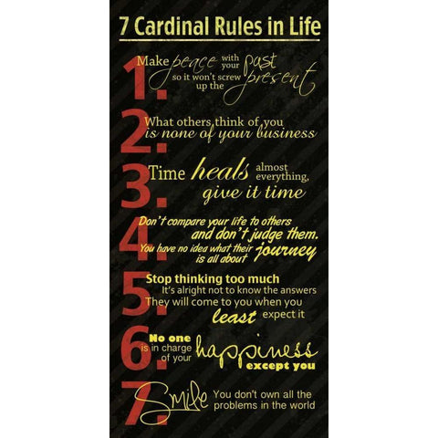 7 Rules Black Modern Wood Framed Art Print with Double Matting by Gibbons, Lauren