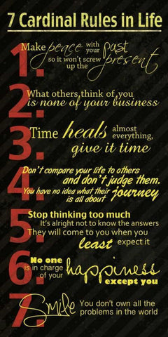 7 Rules White Modern Wood Framed Art Print with Double Matting by Gibbons, Lauren