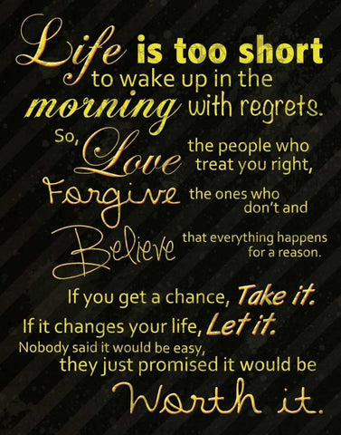 Life Is Short White Modern Wood Framed Art Print with Double Matting by Gibbons, Lauren