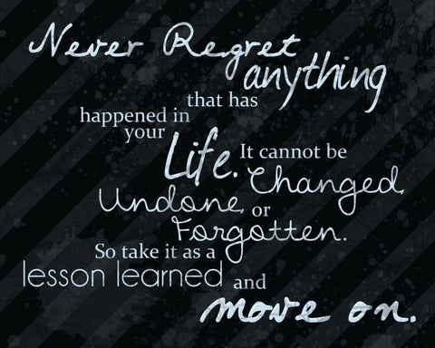 Never Regret Blue White Modern Wood Framed Art Print with Double Matting by Gibbons, Lauren