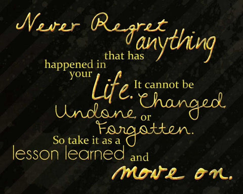 Never Regret Black Ornate Wood Framed Art Print with Double Matting by Gibbons, Lauren