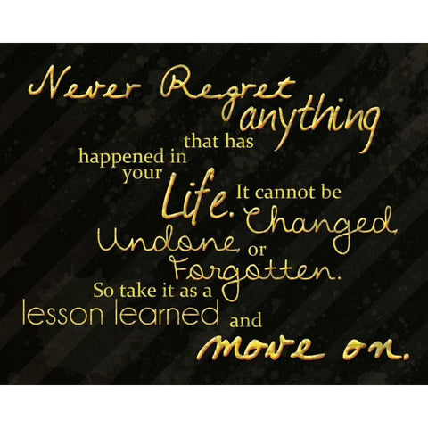 Never Regret Black Modern Wood Framed Art Print with Double Matting by Gibbons, Lauren