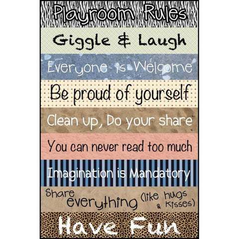 Playroom Pattern Gold Ornate Wood Framed Art Print with Double Matting by Gibbons, Lauren