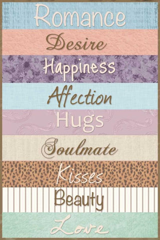 Romance Patterns Black Ornate Wood Framed Art Print with Double Matting by Gibbons, Lauren
