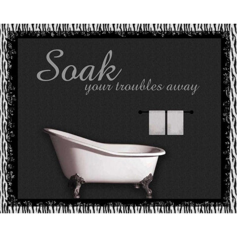 Bath Tub Zebra Black Modern Wood Framed Art Print with Double Matting by Gibbons, Lauren