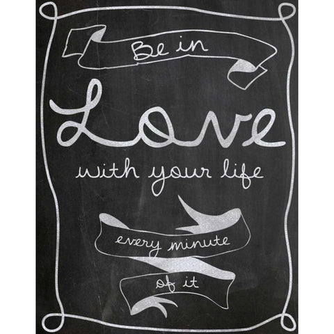 Love Life Black Modern Wood Framed Art Print with Double Matting by Gibbons, Lauren