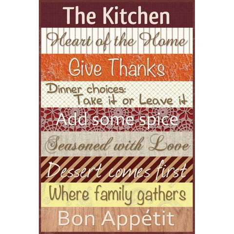 Kitchen Patterns Gold Ornate Wood Framed Art Print with Double Matting by Gibbons, Lauren