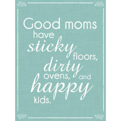 Good Moms Aqua White Modern Wood Framed Art Print by Gibbons, Lauren