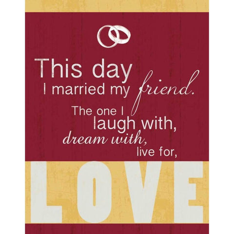 Wedding Red Black Modern Wood Framed Art Print by Gibbons, Lauren