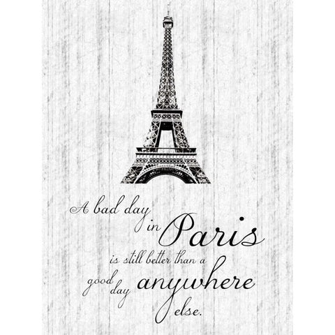 Paris Quote 1 White Modern Wood Framed Art Print by Gibbons, Lauren