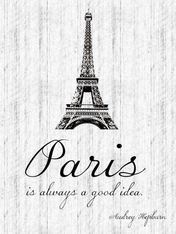 Paris Quote 2 White Modern Wood Framed Art Print with Double Matting by Gibbons, Lauren