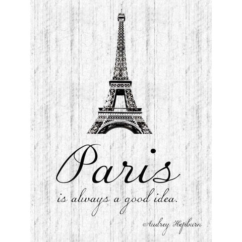 Paris Quote 2 Black Modern Wood Framed Art Print with Double Matting by Gibbons, Lauren