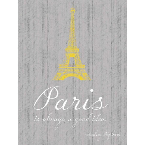 Paris Quote Gray 2 Gold Ornate Wood Framed Art Print with Double Matting by Gibbons, Lauren