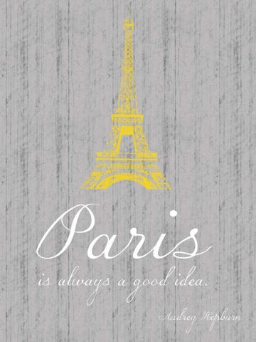 Paris Quote Gray 2 Black Ornate Wood Framed Art Print with Double Matting by Gibbons, Lauren