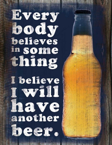 Another Beer White Modern Wood Framed Art Print with Double Matting by Gibbons, Lauren