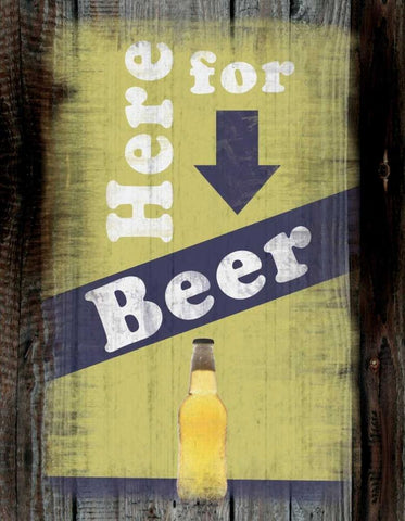 Beer Here White Modern Wood Framed Art Print with Double Matting by Gibbons, Lauren