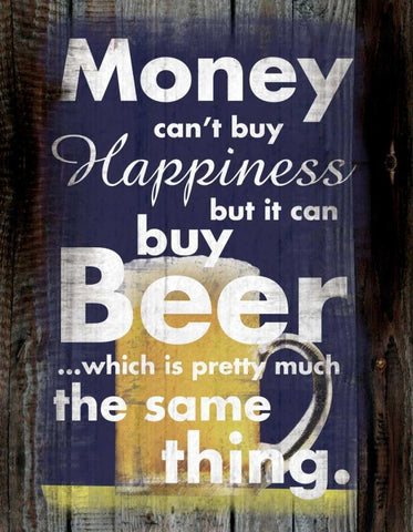 Money Beer White Modern Wood Framed Art Print with Double Matting by Gibbons, Lauren