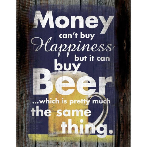 Money Beer White Modern Wood Framed Art Print by Gibbons, Lauren