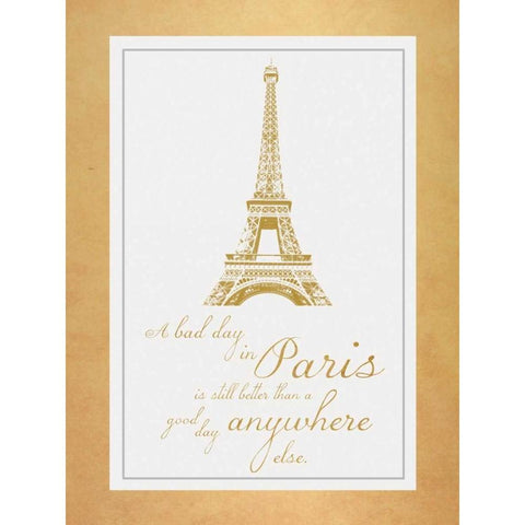 Paris Quote Gold Gold Ornate Wood Framed Art Print with Double Matting by Gibbons, Lauren