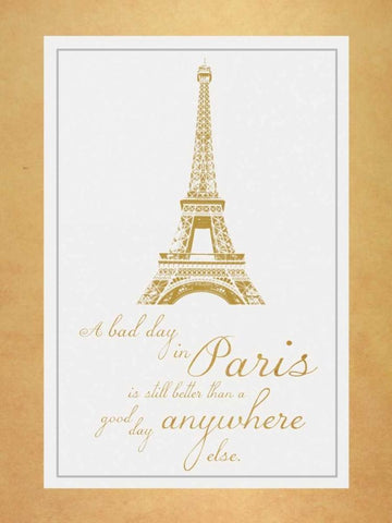 Paris Quote Gold Black Ornate Wood Framed Art Print with Double Matting by Gibbons, Lauren