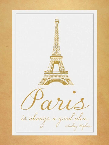 Paris Quote 2 Gold Black Ornate Wood Framed Art Print with Double Matting by Gibbons, Lauren