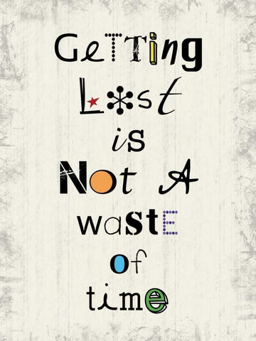 Fun 1 Getting Lost White Modern Wood Framed Art Print with Double Matting by Gibbons, Lauren