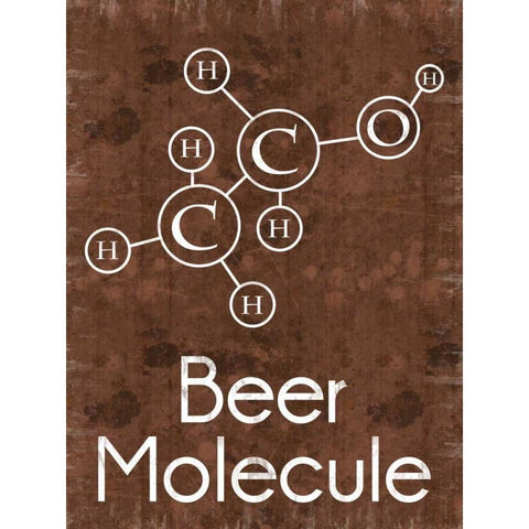 Beer Molecule Rect Brown White Modern Wood Framed Art Print by Gibbons, Lauren